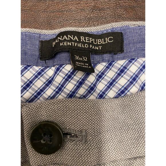 Banana Republic Kentfield Gray Cotton Chino Pants 36x30 Herringbone Weave - Picture 5 of 7